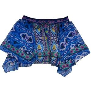 Zara Colorful Boho Aztec Southwestern Festival Flowy Mini Skirt Women's Size S